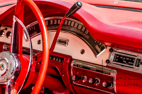 Vintage Steering Wheel and Dashboard