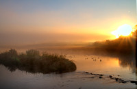 Foggy Sunrise Over Hidden Lake