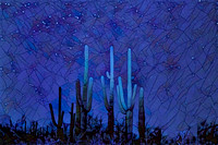 Stained Glass Night Over Sabino Canyon